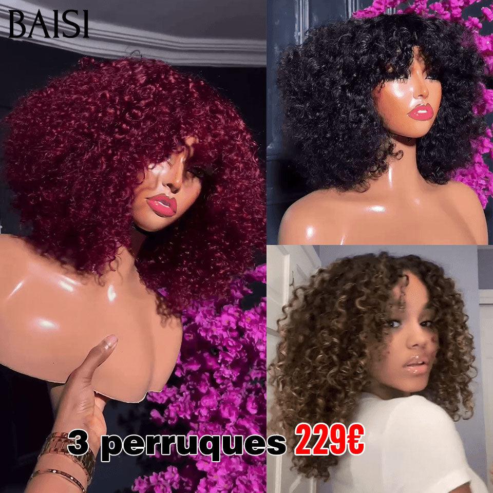 BAISI Set of 3 wigs 229€ and 6 Affordable Wigs 275 Euro In 100% Human Hair B code: FR20