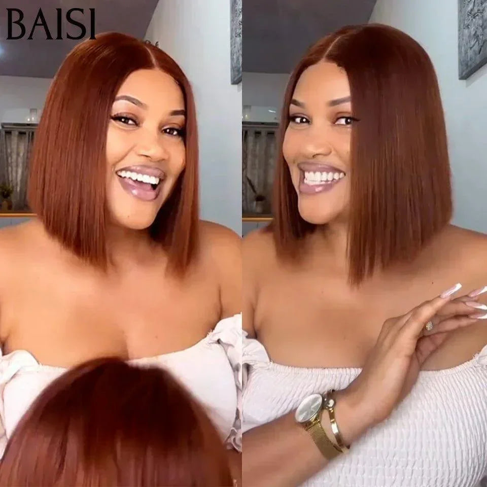 BAISI 2X6 Perruque Bob Lisse En Marron 4# 8 Pouces 89 € de luxe 250% densité  en 100% Cheveux Humains vietnam hair