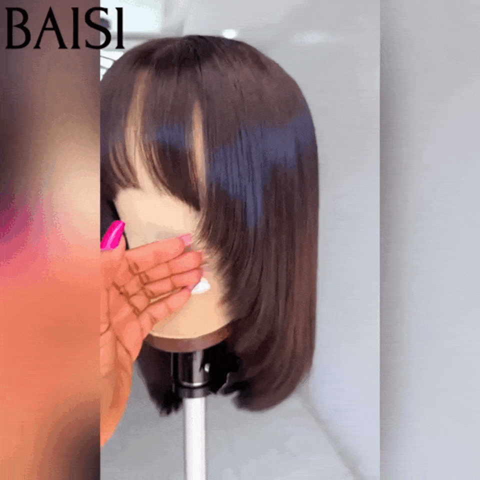 BAISI Grande Promo 15A SDD BONE STRAIGHT 300% densité Perruques de Luxe 100% Vietnam Hair BOB LISSE AVEC FRANGE moitié prix COUPE CHINOISE SANS LACE MP50