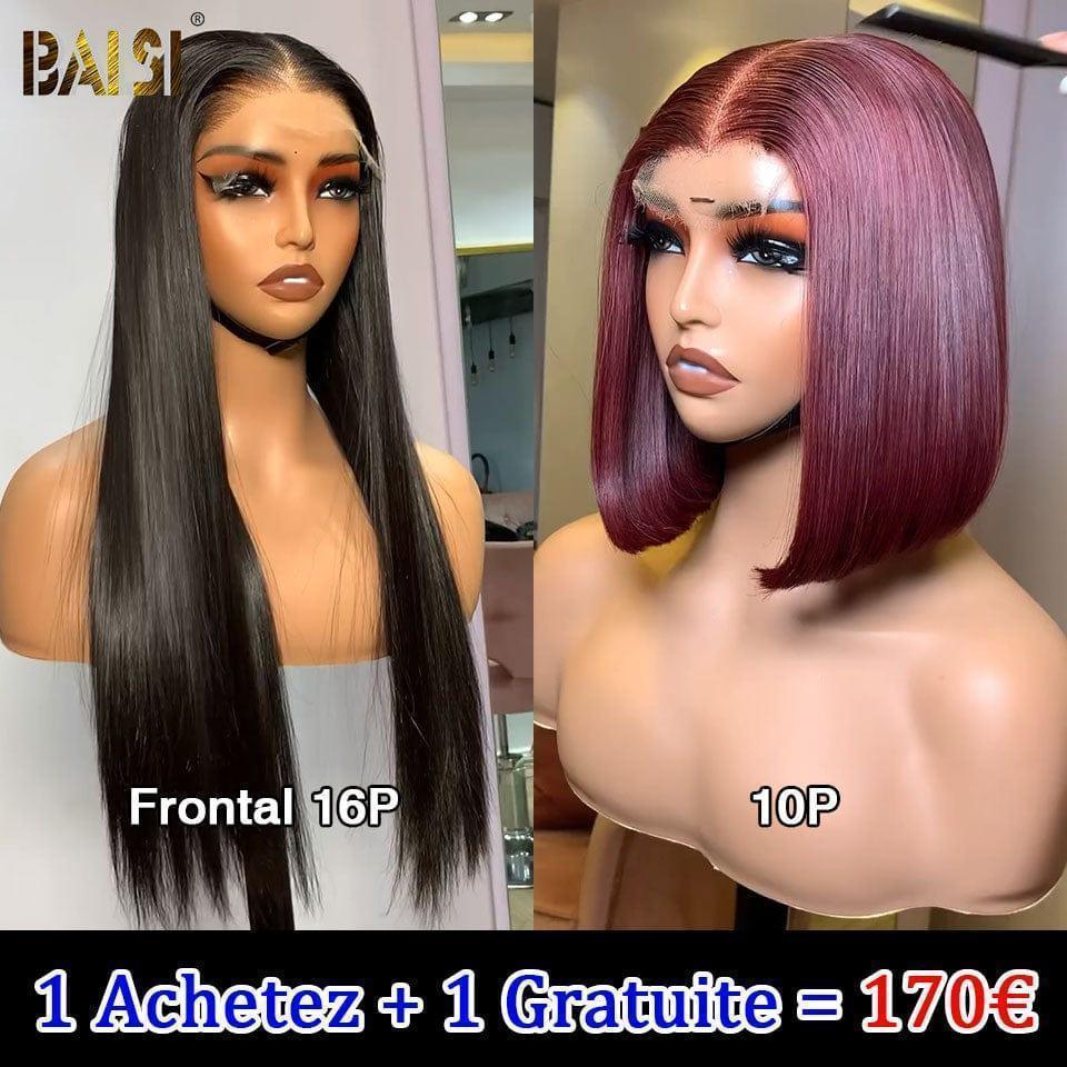BAISI Achetez 1 + 1 Gratuite = 180€ 13X4 lace frontal body wave 20 pouces ou Achetez 1 + 1 Gratuite = 170€ Perruque en 100% vrais cheveux humains