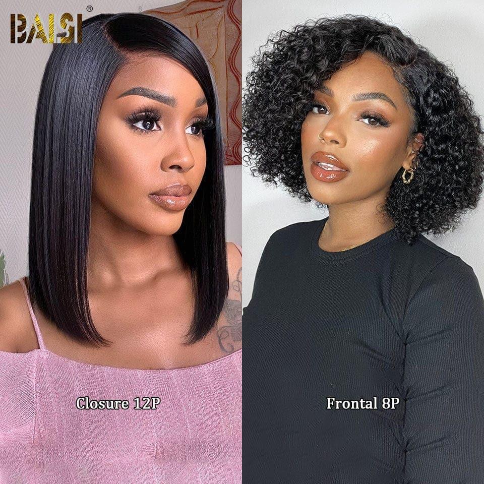 BAISI 2 Perruques bob 190€ Sans Colle Facile à Porter en 100% vrais cheveux humains Lace déjà couper