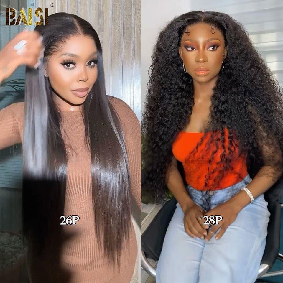 BAISI 13X4 frontal curly wave 18 Pouce 89€ Pré-plucked Pas Besoin de Colle ou Lot de 2 perruques Frontal 13X4 en 100% vrais cheveux humains 469 euro FR38