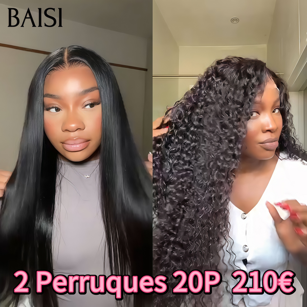 BAISI body wave frontale 20 pouces en noir 129€ ou 2 Perruques 210€ Moitié Prix lace Frontal  Lisse et curly wave 200% densité plus de 20 ans d' utilisations en 100% vrais cheveux humains