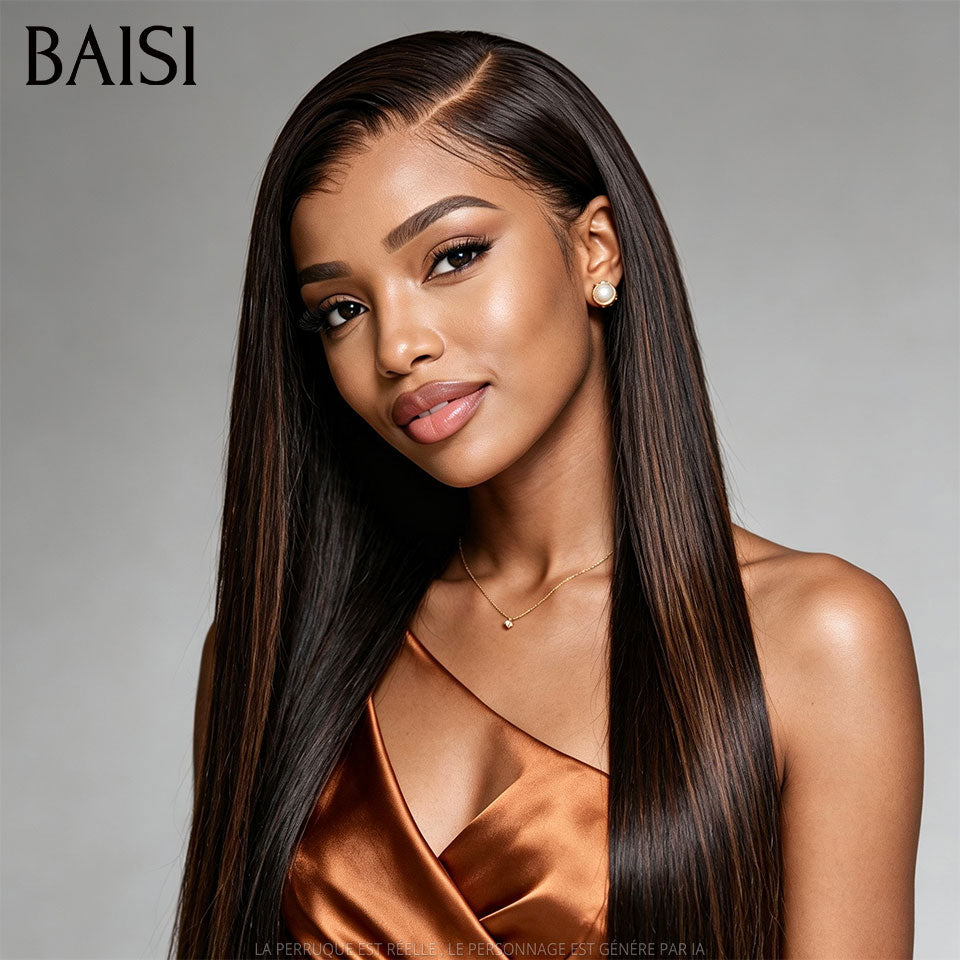 BAISI Compre 1 +1 Grátis = 169€ Peruca 4x4 lisa Bob 1BT30# 10 polegadas e 13x4 frontal onda encaracolada 22 polegadas ou peruca combinada 3 perucas a bom preço