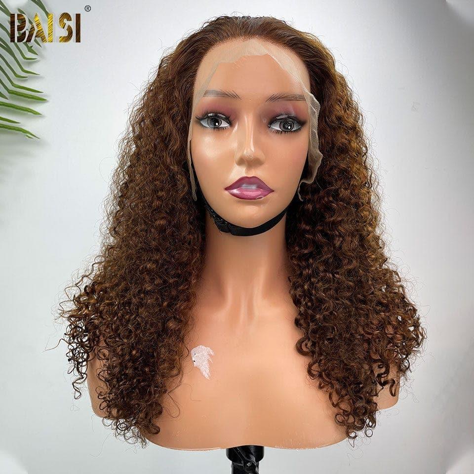 Parrucca riccia frontale in pizzo BAISI 13x4 colore P4/30# in capelli umani al 100% XY23028