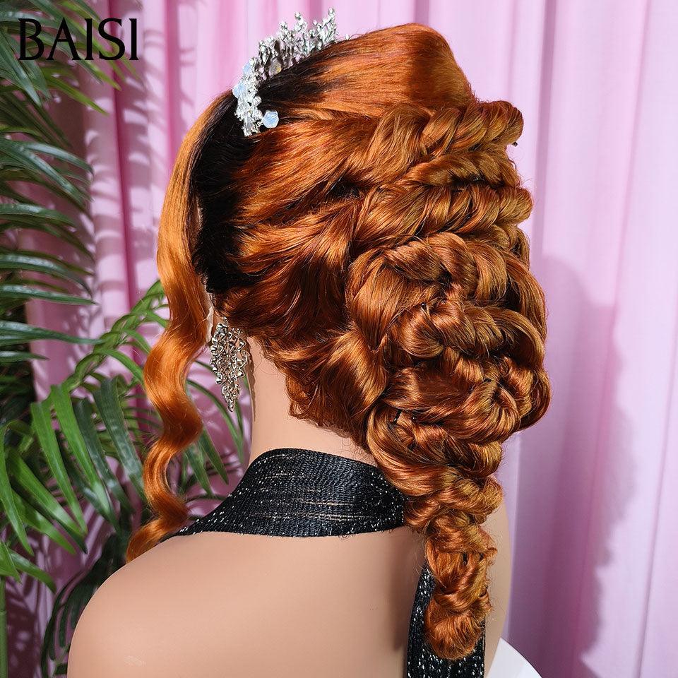 BAISI Coiffure de luxe Hannah Perruques Mariage Prête à porter chignon et personalisation comme sur la vidéo 100% identique avec lace frontale pour mariage ou événement spécial en couleur 1B/350# BS120