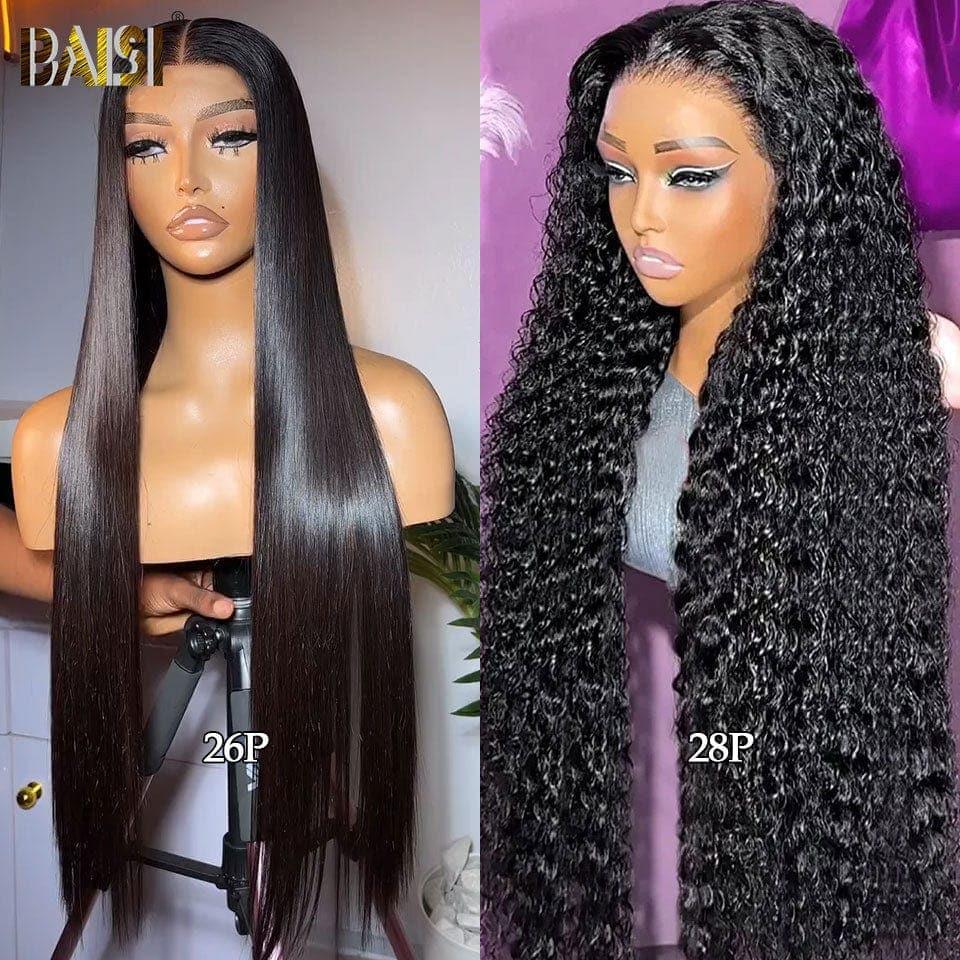 BAISI 13X4 frontal curly wave 18 Pouce 89€ Pré-plucked Pas Besoin de Colle ou Lot de 2 perruques Frontal 13X4 en 100% vrais cheveux humains 469 euro FR38