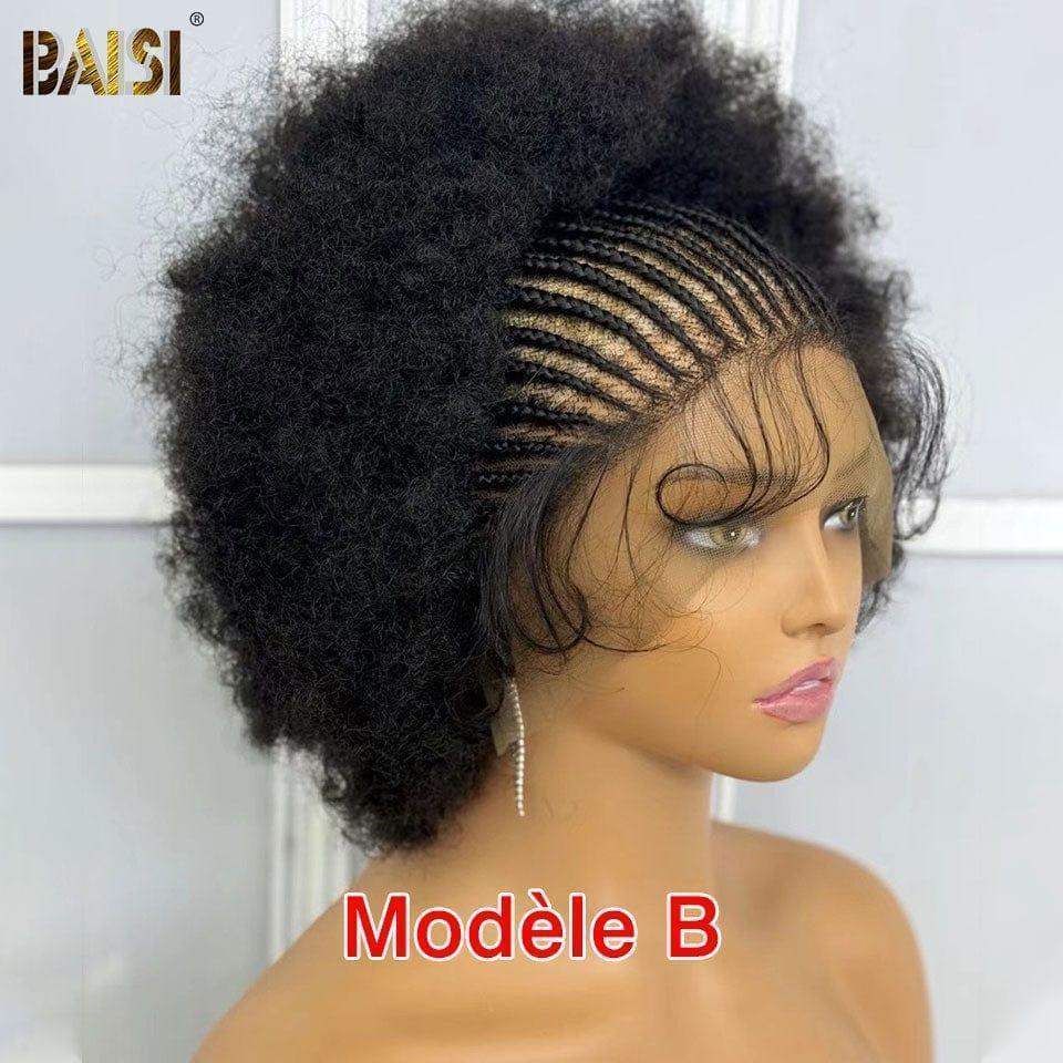 BAISI wig Bob Afro curly Small curly braid full lace with baby hair synthetic hair FR38