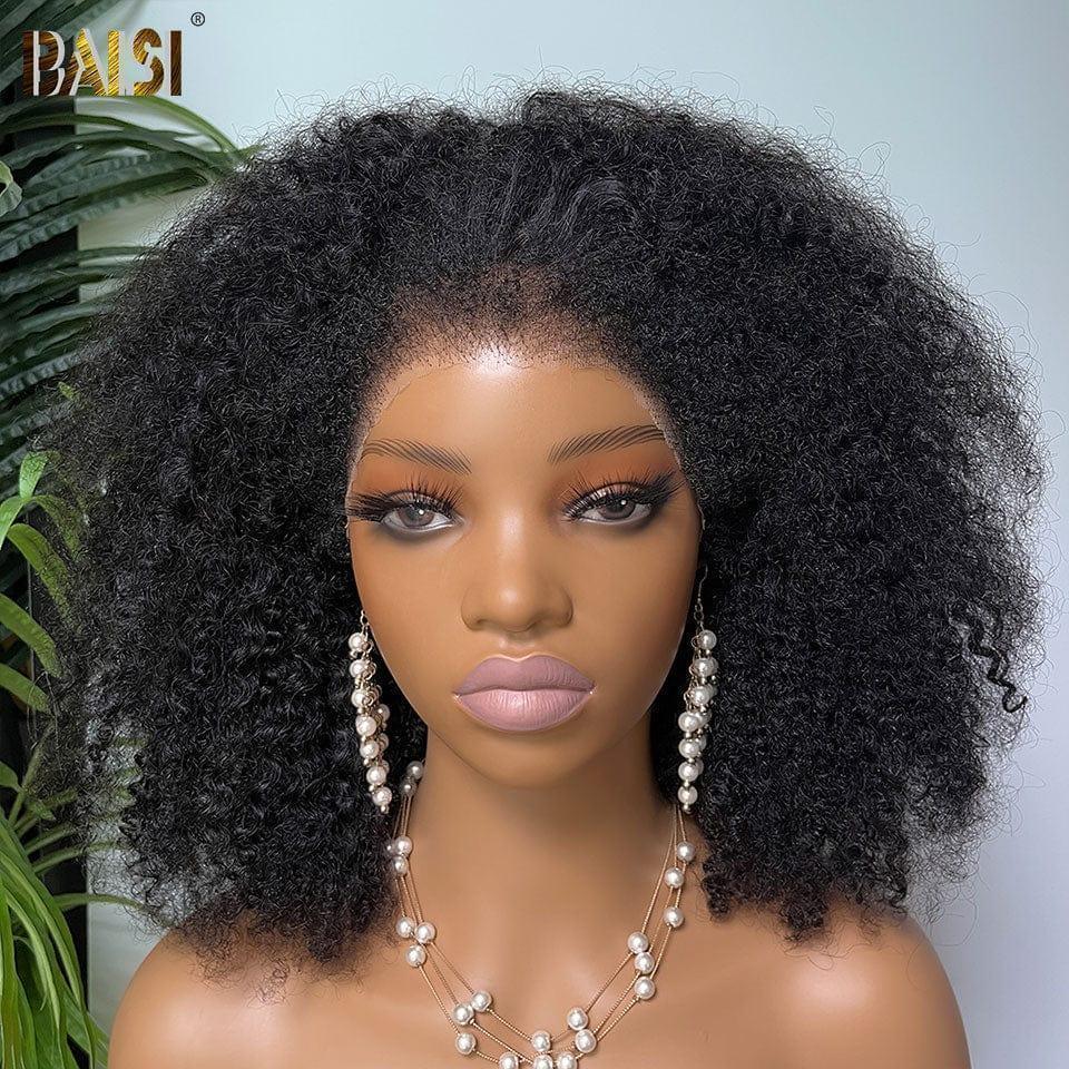 BAISI  perruque Afro Curly Wave 16 pouces en haut de gamme avec les Baby Hair naturel  sans colle 300% densité plus de 20 ans d' utilisations