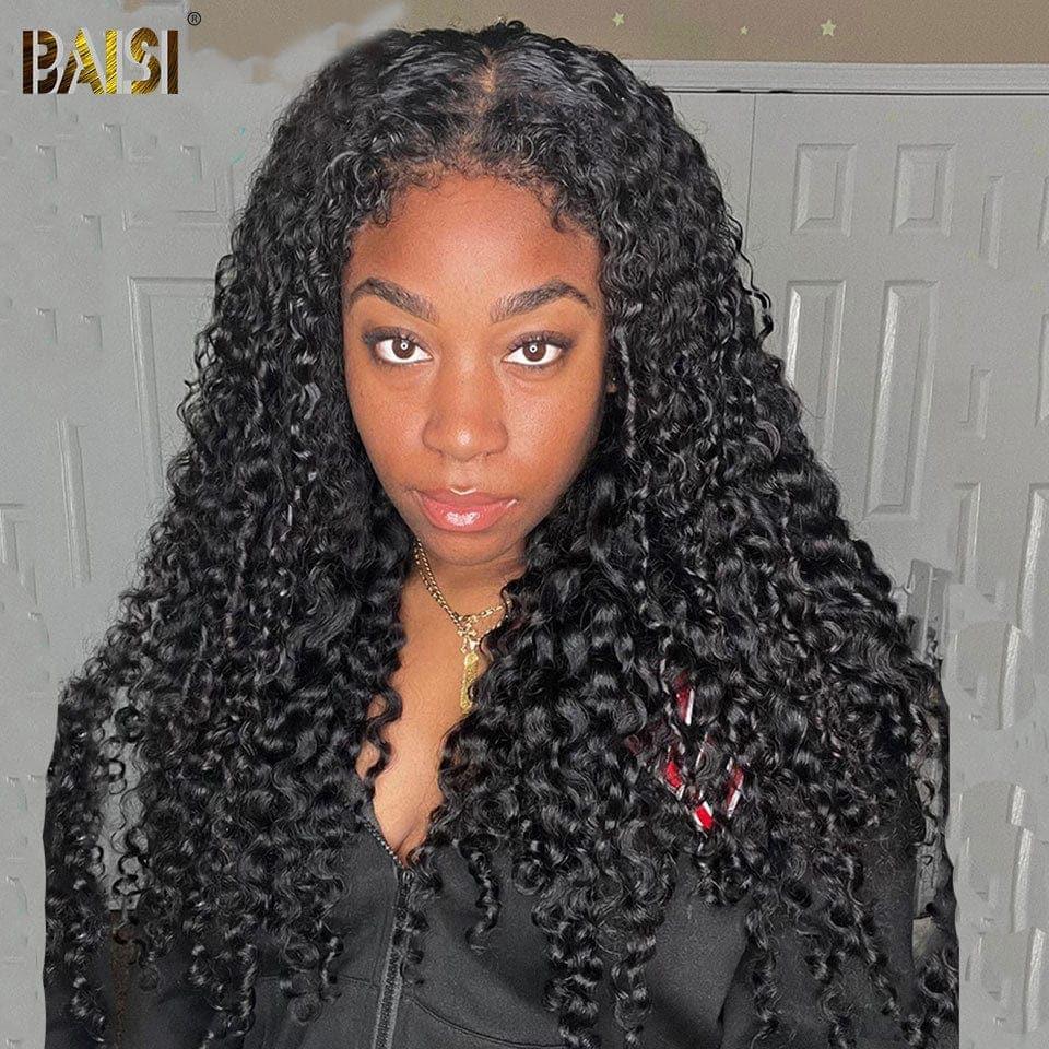 BAISI 13X4 Perruques de Luxe Burmese curly A1 Fabriquées par les cheveux double drawn mèches vièges volume 250% densité plus de 20 ans d' utilisations