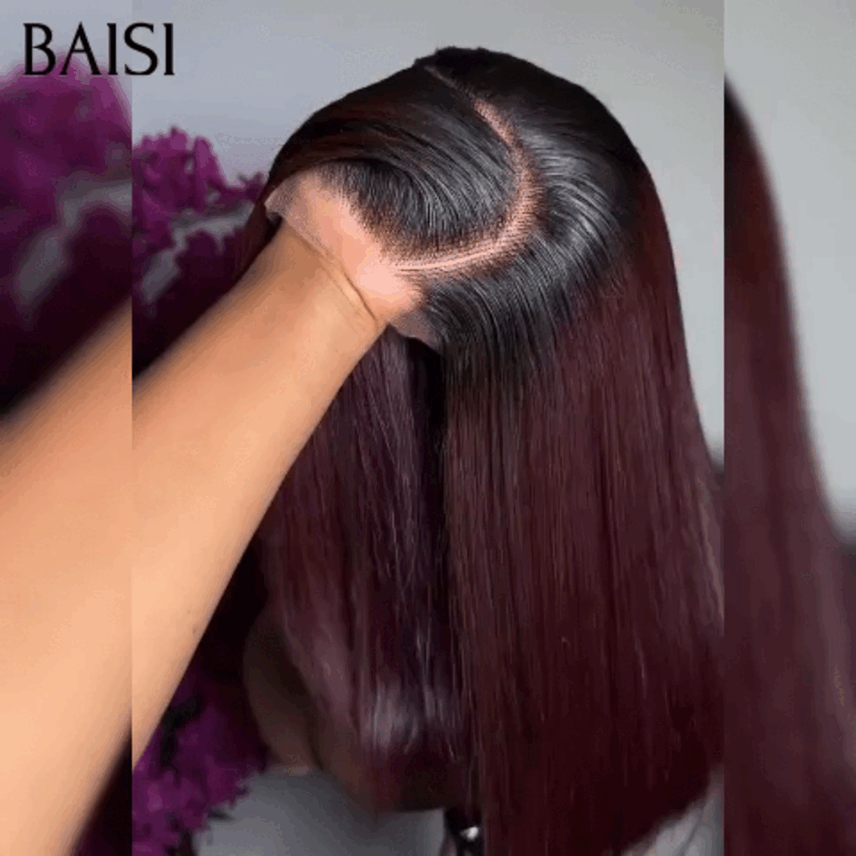 Parrucca BAISI Pixie 4X4 riccioli a uovo con riga laterale nera 1B# € 79 in capelli umani al 100% BAISI20