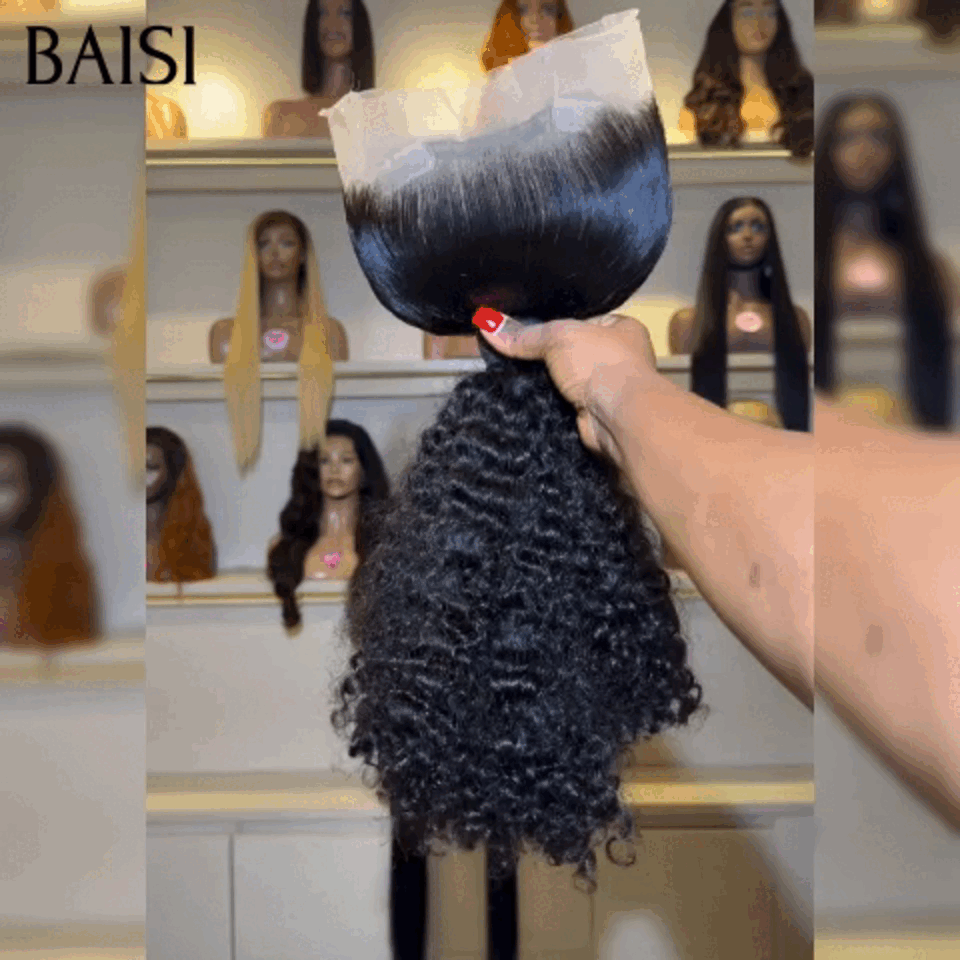 BAISI 360 Lace Straight Human Hair Chignion Hairstyle Wig