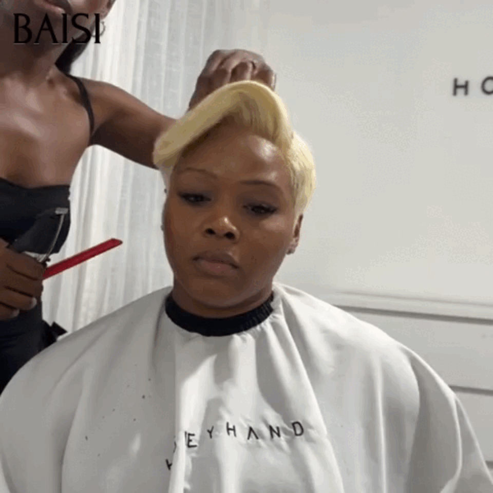 BAISI  perruque afro curl  8 Pouces 48€ en noir ou T part lisse blonde 613# 69€ en 100% vrais cheveux humains