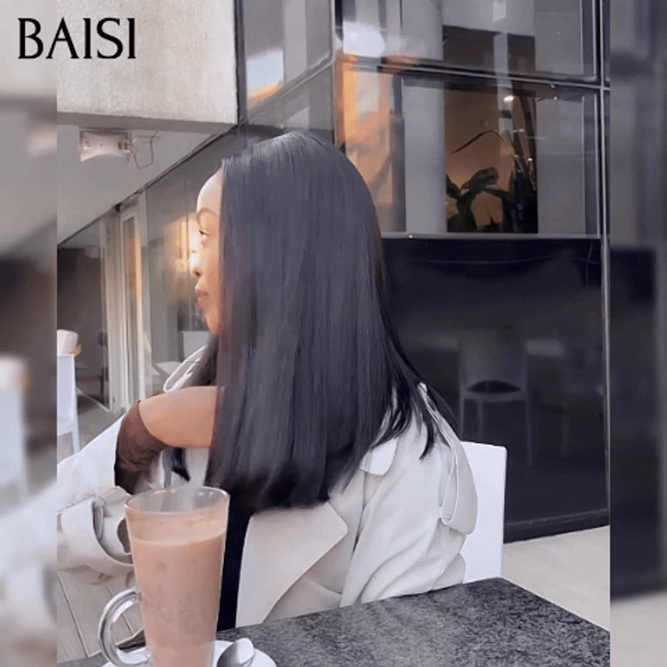 BAISI Bob blonde ou noir Perruque Lisse Straight Bob Lace frontal 16 Pouces 79€ En 100% Cheveux Humains