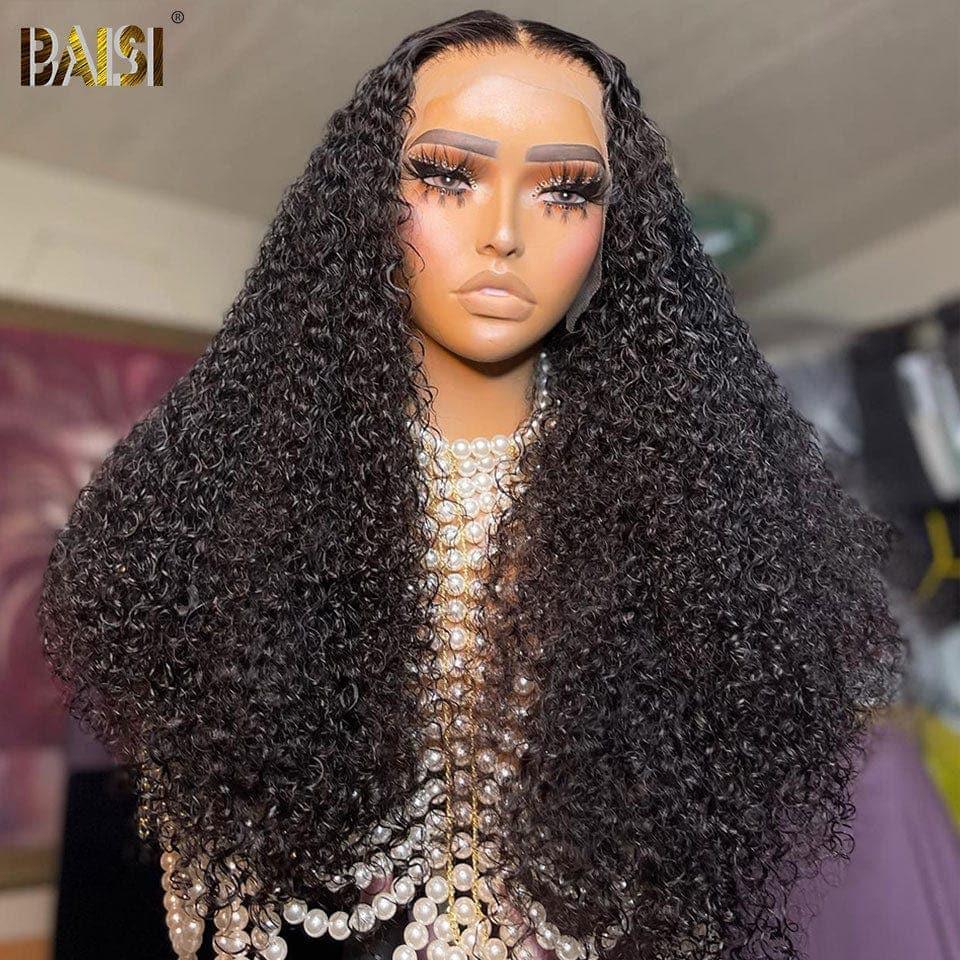 BAISI 13X4 Luxus-Locken-A1-Perücken. Hergestellt aus doppelt gezogenem, reinem Haar, Volumen 250 % Dichte, mehr als 20 Jahre Gebrauch