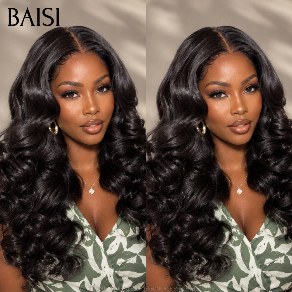 BAISI vente flash Achetez 1 + 1 Gratuite = 129€ 13x4 lace frontale body wave 20 pouces et perruque chioma sans colle en 100% vrais cheveux humains
