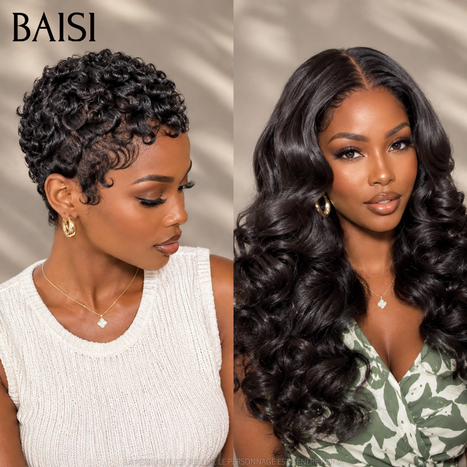 BAISI vente flash Achetez 1 + 1 Gratuite = 129€ 13x4 lace frontale body wave 20 pouces et perruque chioma sans colle en 100% vrais cheveux humains