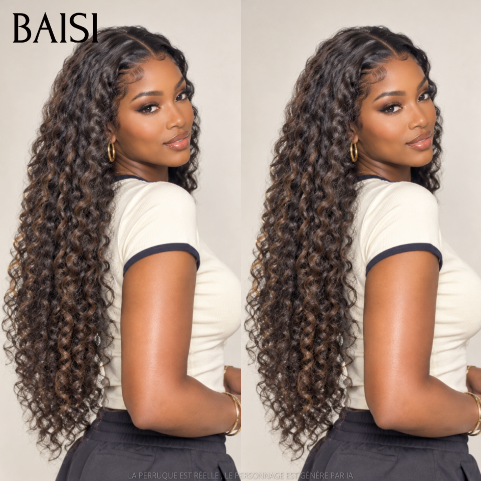 BAISI LOT DE LA BLACK FRIDAY Promo 2 Perruques 200€ en Prix en Gros lace frontal Lisse et curly wave 100% vrais cheveux humains