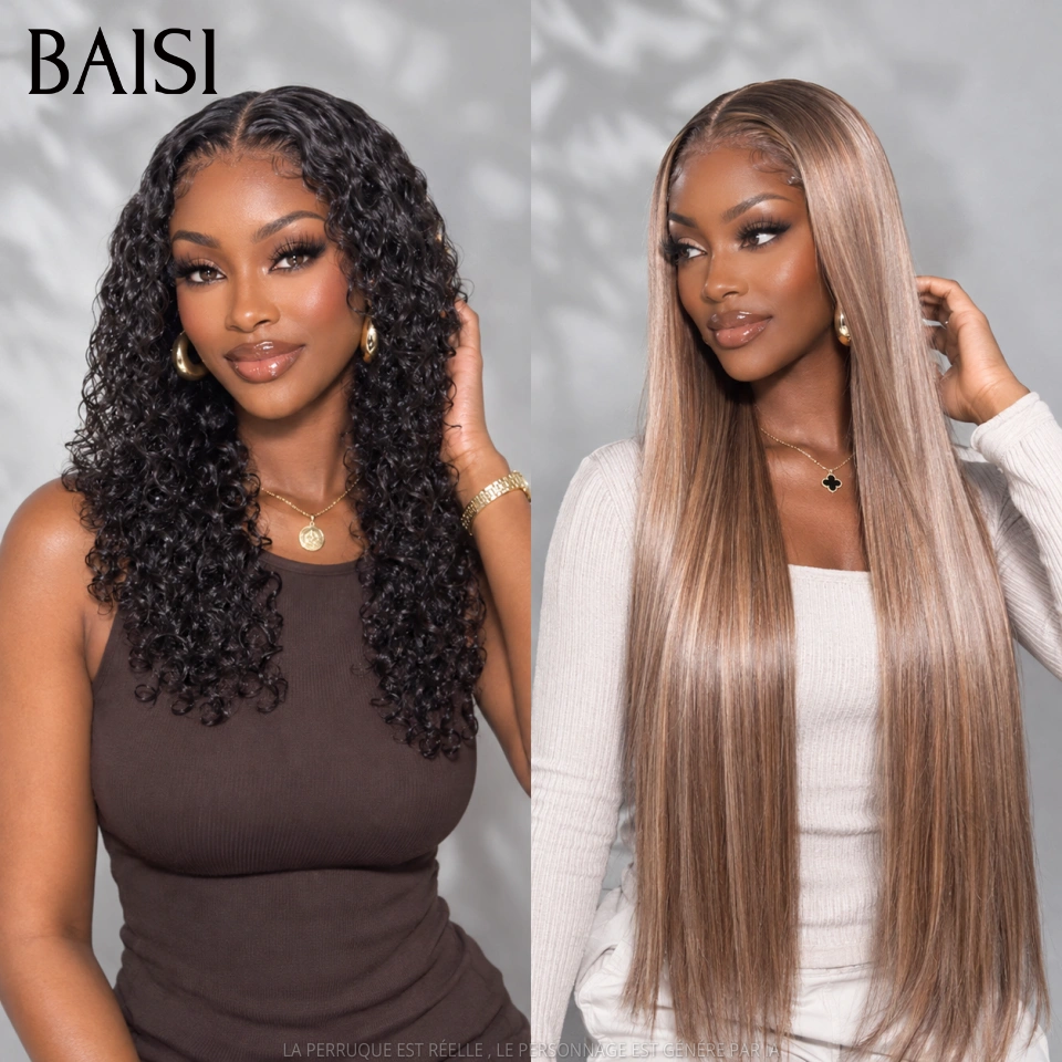 BAISI1 acheté 1 offert 159€ PRIX 13X4 lace frontal Lisse 20 Pouces Mixte Miel et curly wave 12 Pouces en promo en 100% vrais cheveux humains