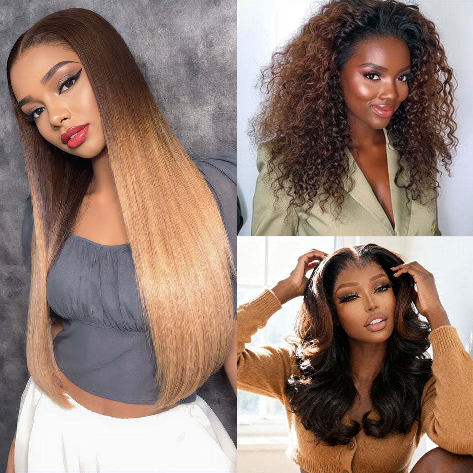 BAISI 3 perucas por 239€ ou 4 perucas SDD BONE STRAIGHT 100% cabelo vietnamita por 400€; 2X6 lace 30 polegadas, 4 cores: Bordeaux 1BT99J#, castanho 4/27#, laranja 4/350# e preto 1B#, luxo, 250% densidade, cabelo humano 100% MP50