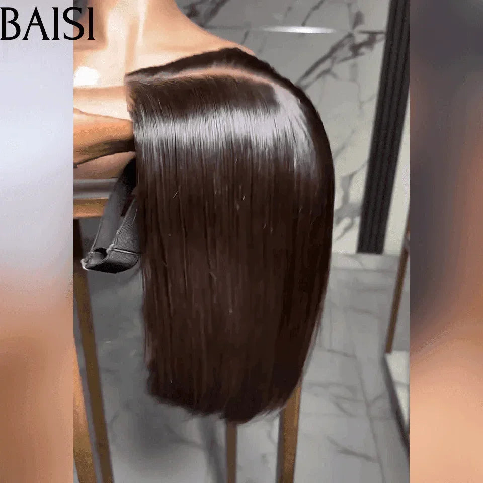 BAISI 15A SDD BONE STRAIGHT 300% densidad 2x6 Peluca recta con cierre de encaje 8 pulgadas 85 € en cabello 100% humano 100% cabello vietnamita pre-arrancado