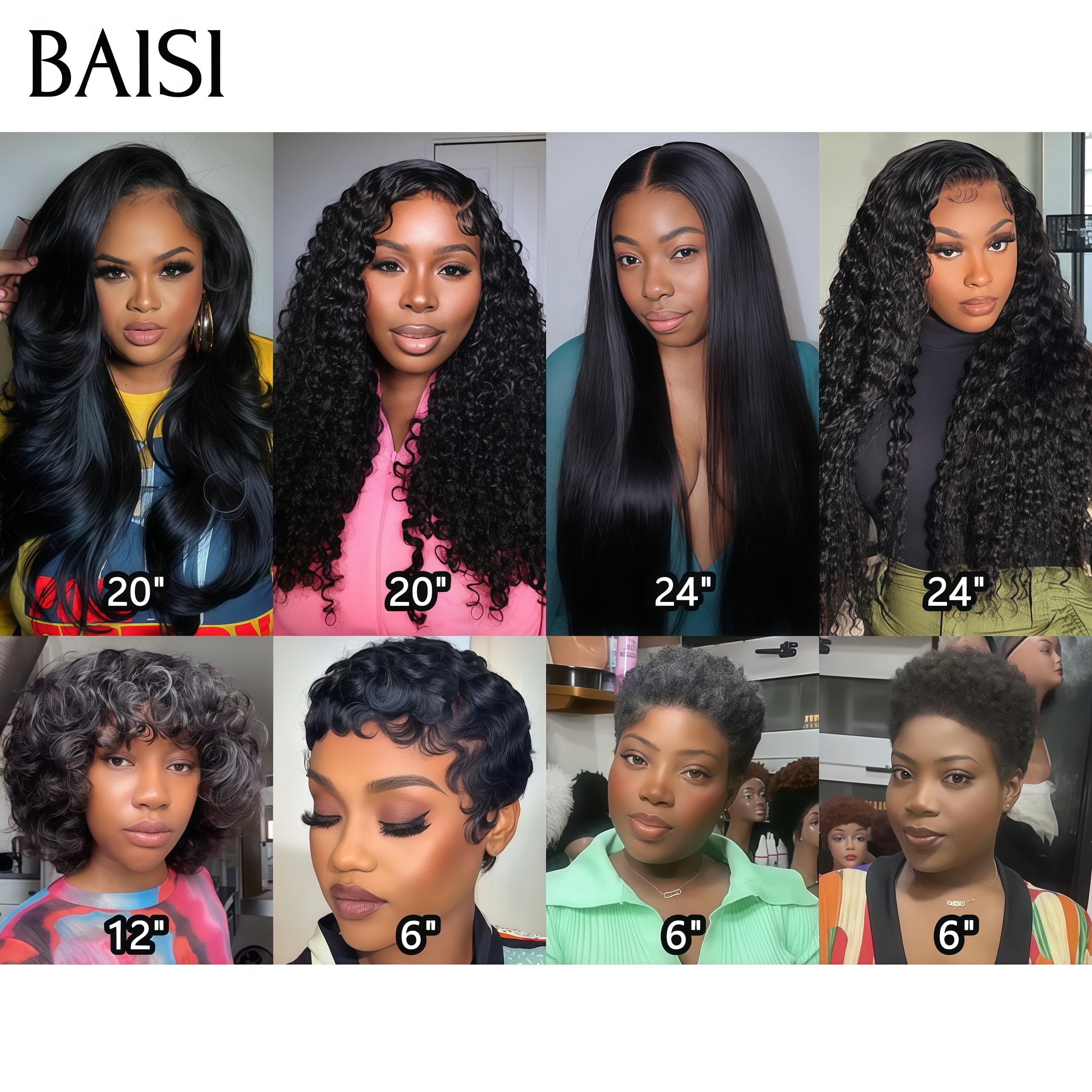 BAISI Blitzverkauf 8 Perücken aus 100 % Echthaar 700 Euro (kein Code erforderlich)