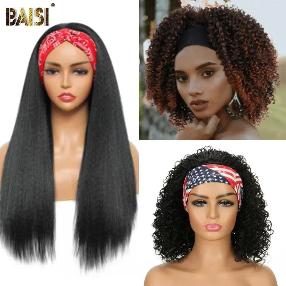 BAISI Lot De 3 Perruques 79€ prix Abordable sans colle sans lace facile à porter cheveux Synthetique