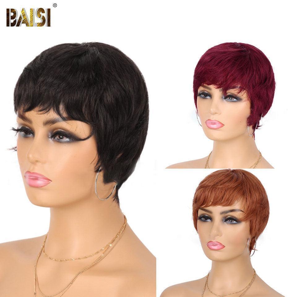 BAISI  Moitié Prix Sans lace afro curly 50€ Vente Combinée A 79€ Pour 3 Perruques 100% Cheveux Humains Fabriqué à la Machine MP50