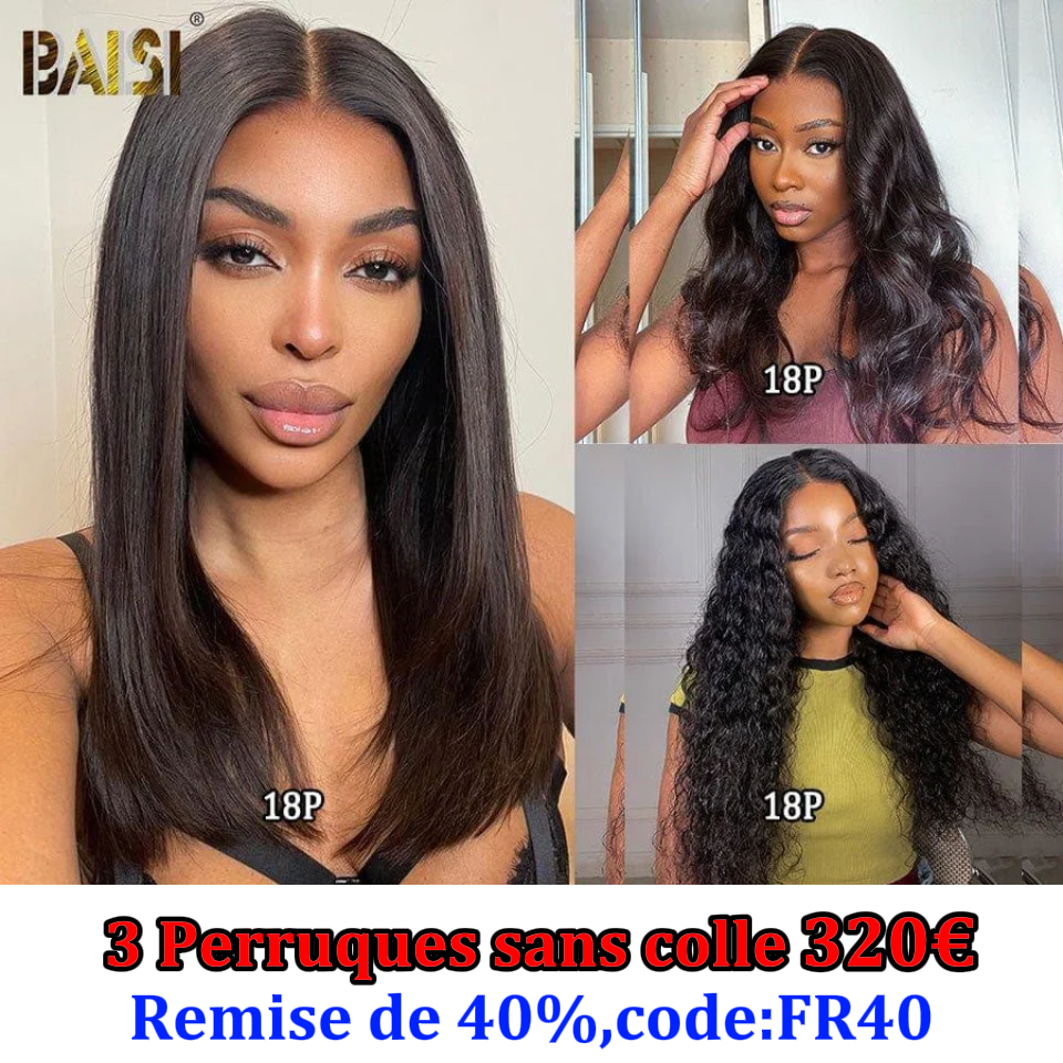 BAISI BLACK FRIDAY 2 Wigs 219€ 3 Glue-free wigs 320€ Discount with promo code on 100% real human hair, Code: FR20