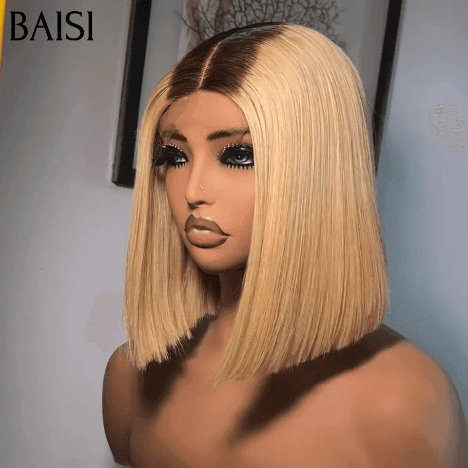 BAISI 100% Vietnam Hair SDD BONE STRAIGHT 2x6 Lace Perruque Lisse #4T#613 Blonde 89€ En 100% Cheveux Humains