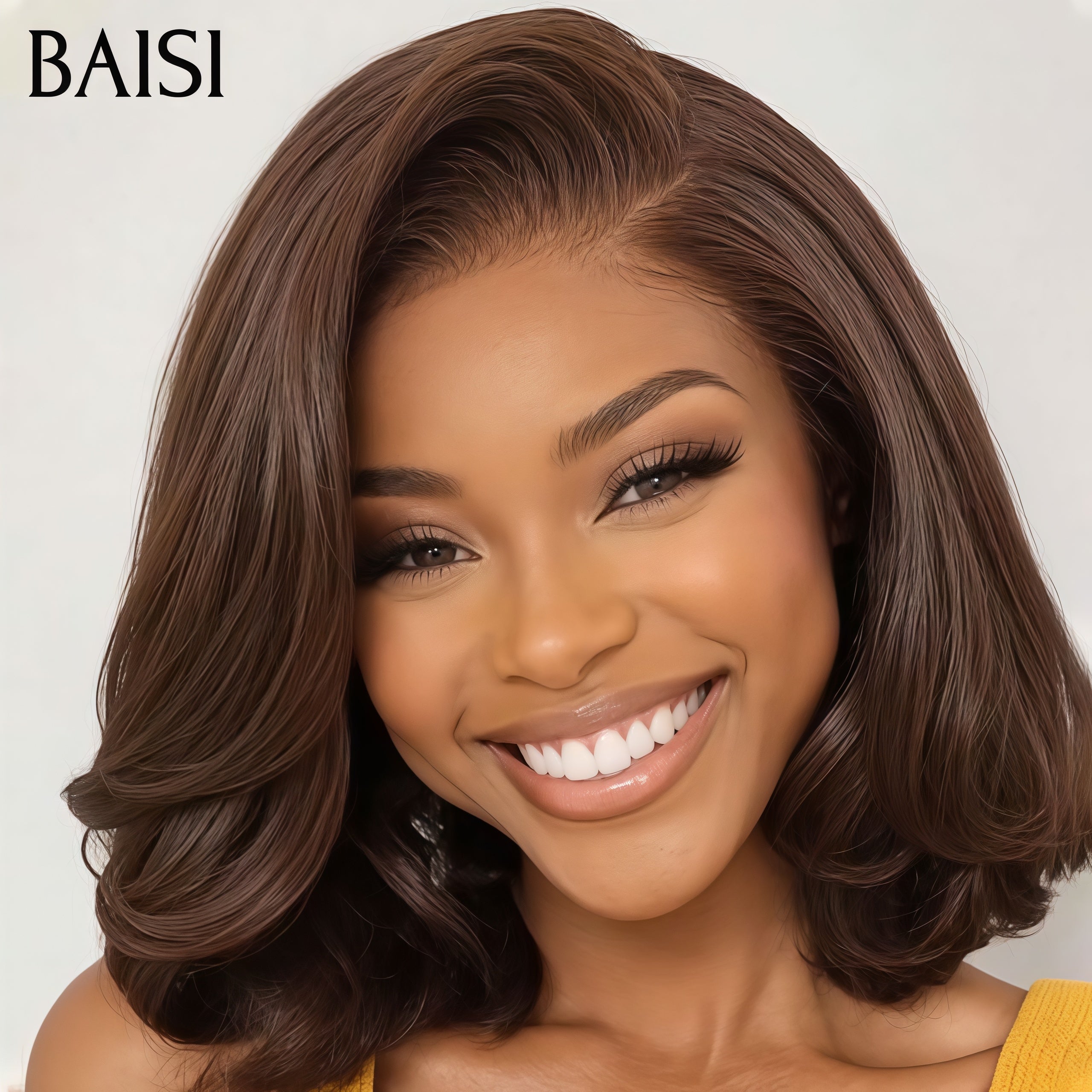 BAISI HAIR FR  2 Bonne Qualité 239€ perruques top recommandées ou 2 Perruques 109€ moitié prix 2x4 lace Lisse avec Frange 8 Pouces et 4x4 Lisse 10 Pouces en 100% Cheveux Humains mp50