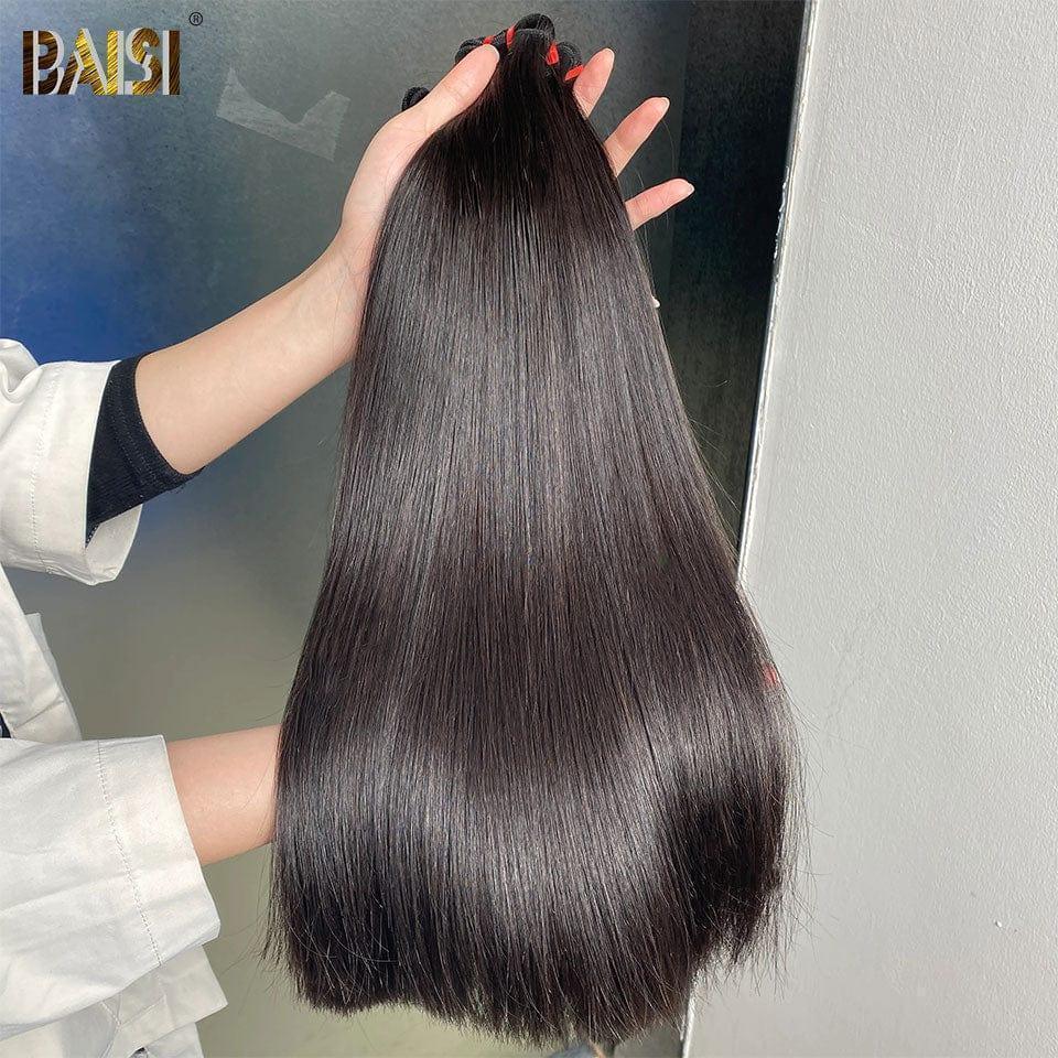 BAISI 15A Grade 3 Boules de Tissages Cheveux Vierges Lisse Straight de Luxe Haute Qualité en 100% Cheveux Humains Vietnam Hair 300 Grammes