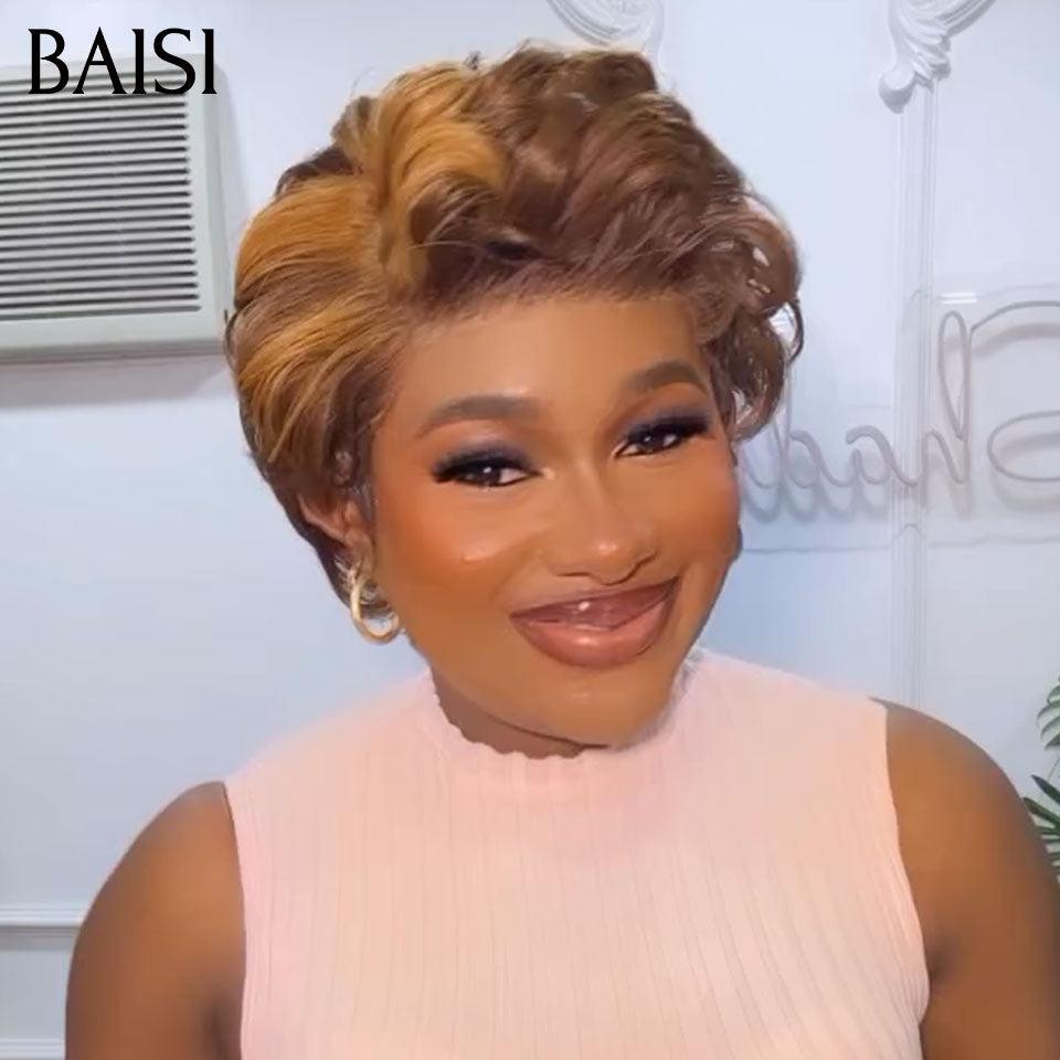 BAISI 3 perruques au choix 89€ ajouter dans le panier un par un au prix d'usine fournisseur coiffure Personnalisée boucle sans colle 10 différentes types de perruques pixie vente en gros pour revendre  (Pas Besoin de Code)