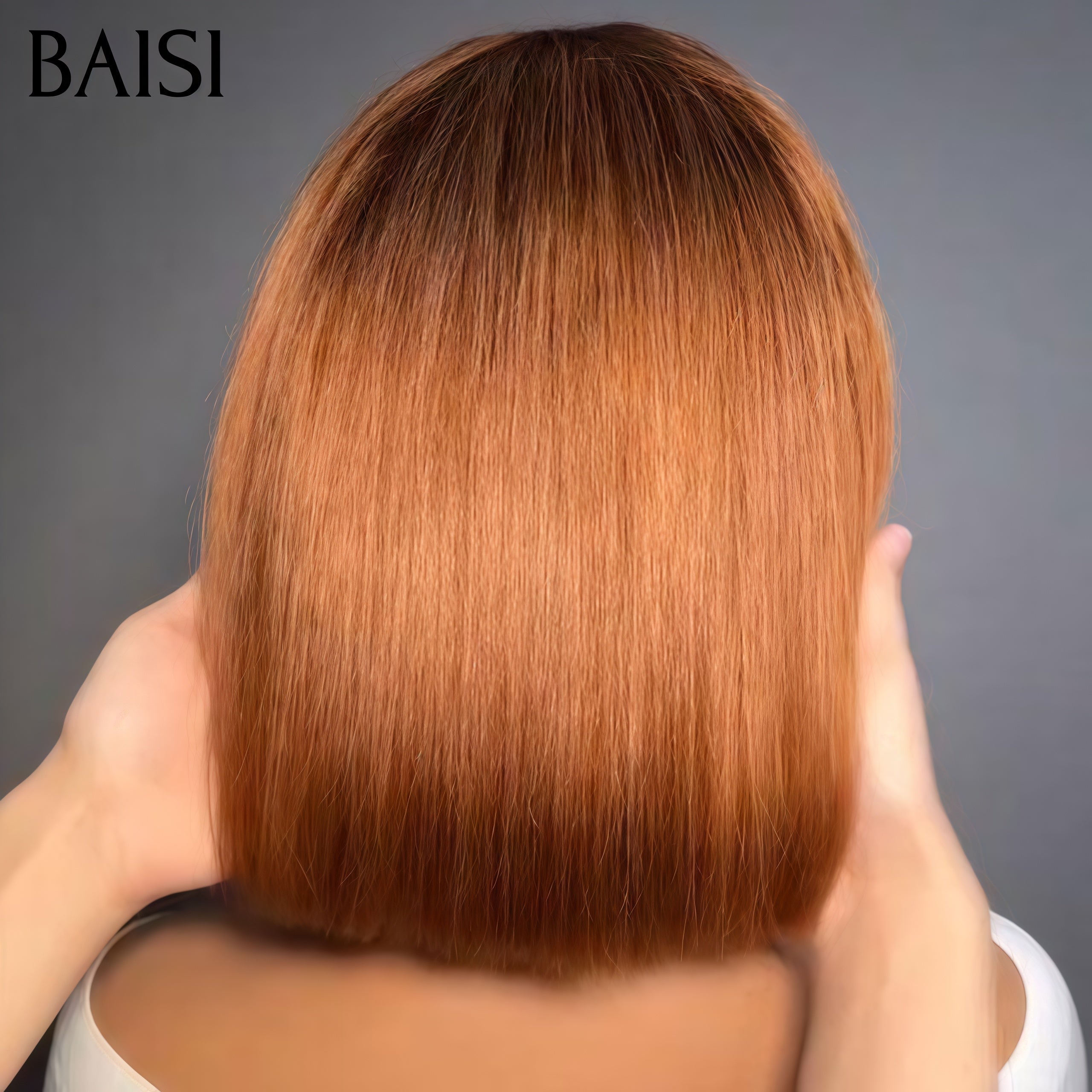 BAISI Perruque Lisse Marron porter sans colle 96€ en 100% Cheveux Humains