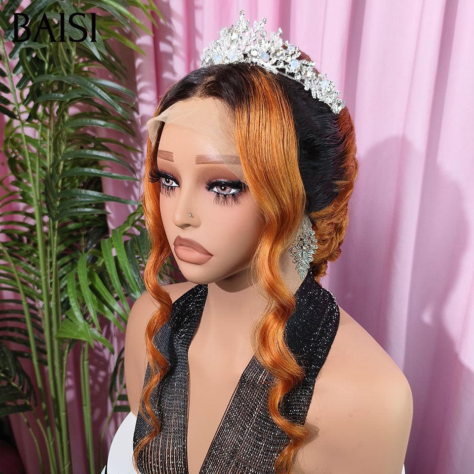 BAISI Coiffure de luxe Hannah Perruques Mariage Prête à porter chignon et personalisation comme sur la vidéo 100% identique avec lace frontale pour mariage ou événement spécial en couleur 1B/350# BS120