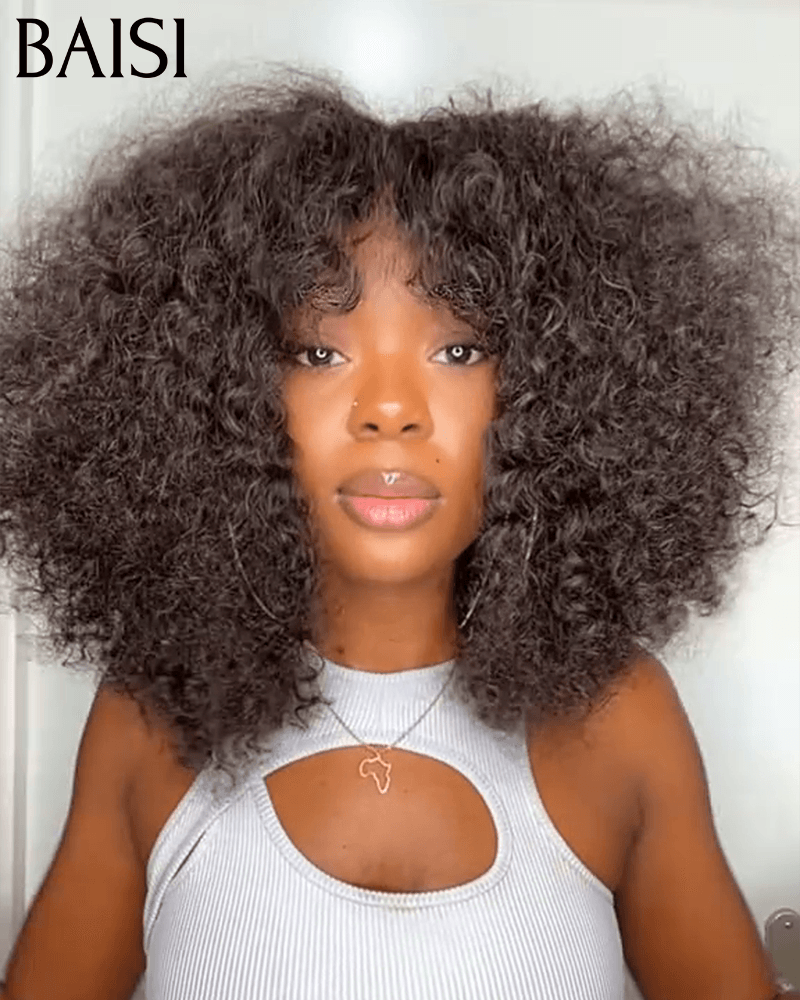 BAISI Grande SOLDES 4X4 Closure Perruque 98€ 12 Pouces water wave 250% Densité 100% Cheveux humains