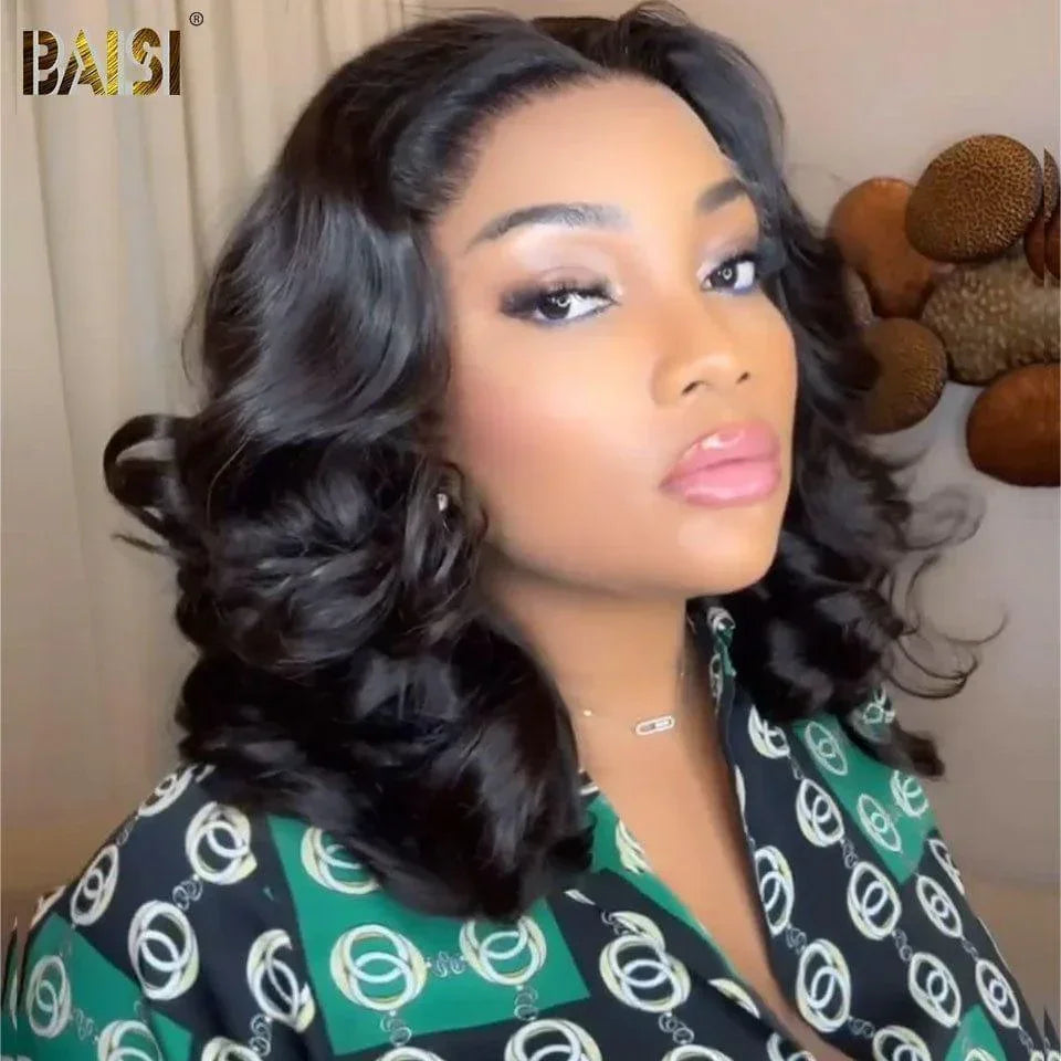 BAISI Sale 100 % Haarausfall 4X4 Bob Body Wave Perücke 84 € in 100 % Echthaar Code: BS65
