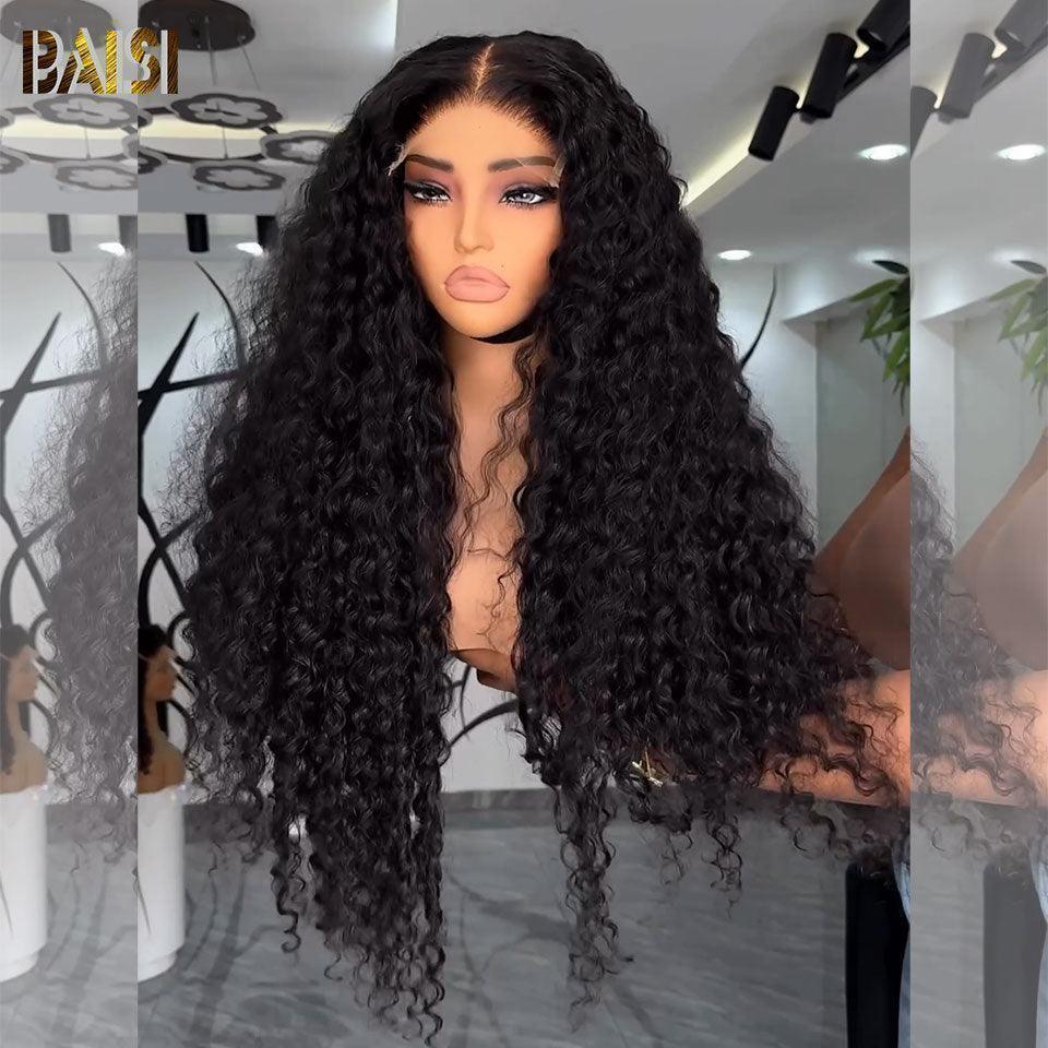 BAISI Achetez 2 perruques minimum au prix d'usine fournisseur 4X4 closure perruque trop longue Deep wave en 100% cheveux humains