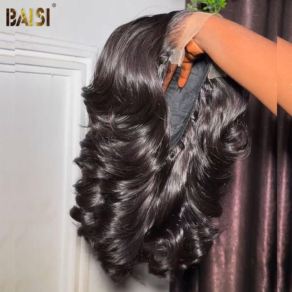 BAISI 4x4 closure loose wave wig 100% human hair brazilian indian hair good quality