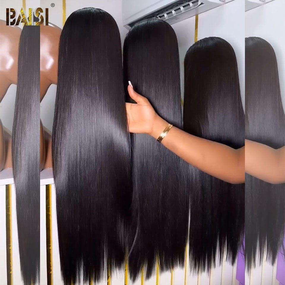 BAISI Achetez 2 perruques minimum au prix d'usine fournisseur 4x4 Lisse Pré-plucked Pas Besoin de Colle en 100% Raw Hair Lace déjà couper(Pas Besoin de Code)