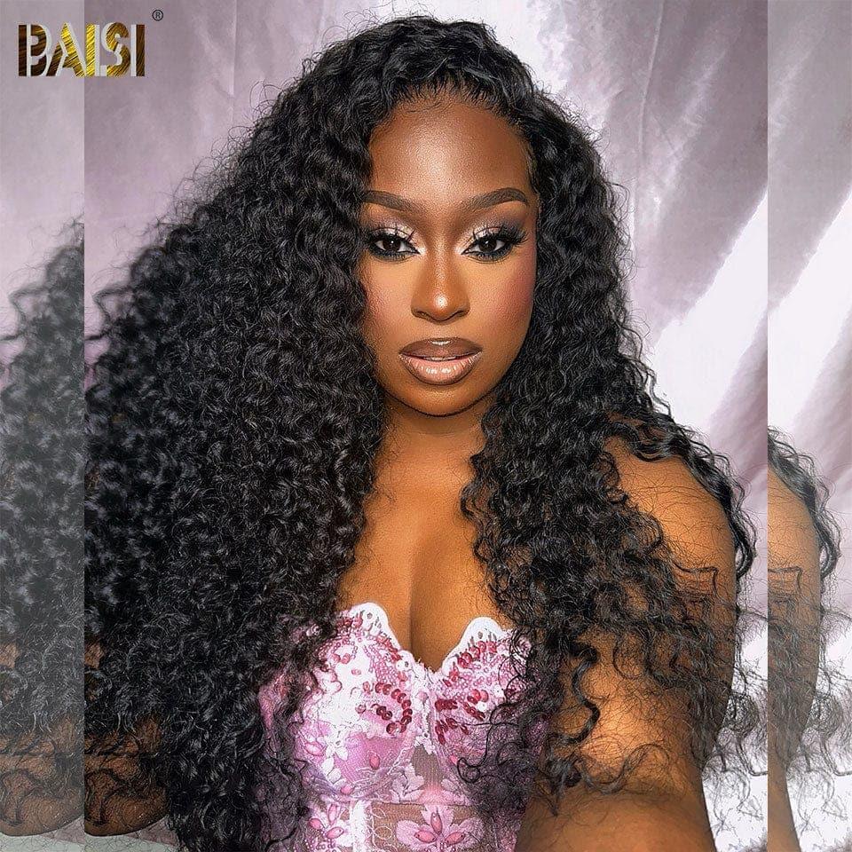 BAISI Achetez 2 perruques minimum au prix d'usine fournisseur 4x4 perruque water wave Pré-plucked Pas Besoin de Colle en 100% Raw Hair Lace déjà couper(Pas Besoin de Code)