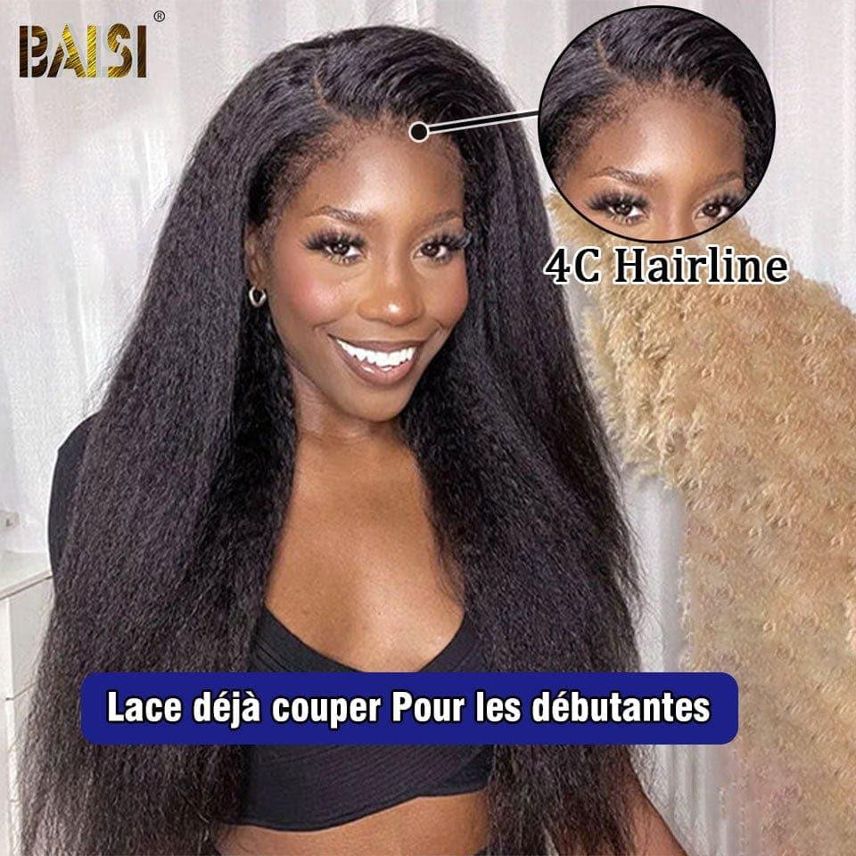 BAISI 4X6 lace wig Kinky Straight high end with Baby Hair natural glueless lace 100% real human hair 4C Hairline