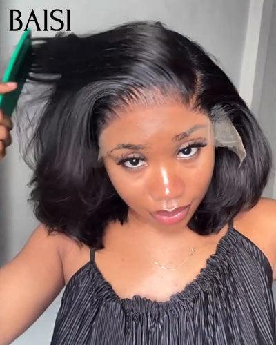 BAISI 13X4 Perruques 12 pouces 4#Mix30# ou NOIR coupe personnalisée boucles voluminieux 300% densité plus de 20 ans d' utilisations CODE BS120