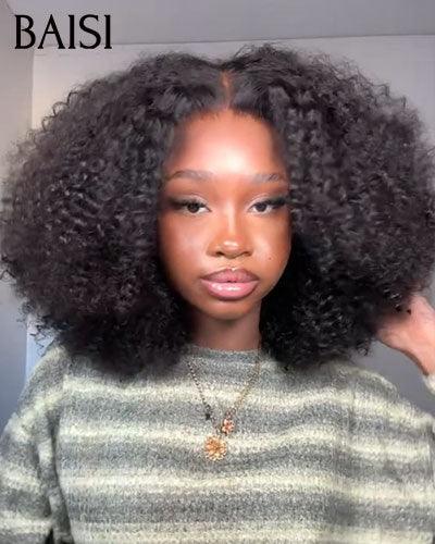 BAISI 13x4 Frontal Perruque Bob Curly En 100% Vrais Cheveux Humais 8 Pouces 99€ ou 148€ 13X4 lace 16Pouces 300%  haute densité personnalisé