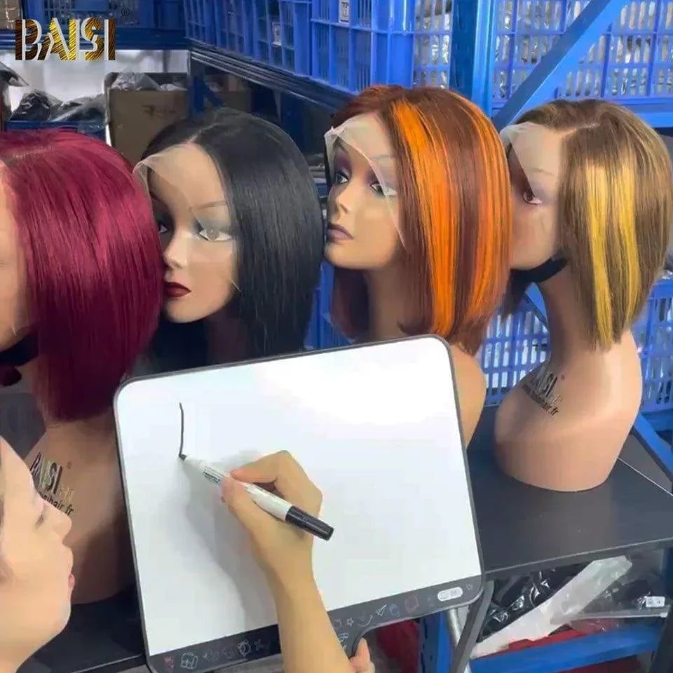 BAISI 13X4 lace  Lot de 4 perruques bob en 100% vrais cheveux humains 200 euro VIP100