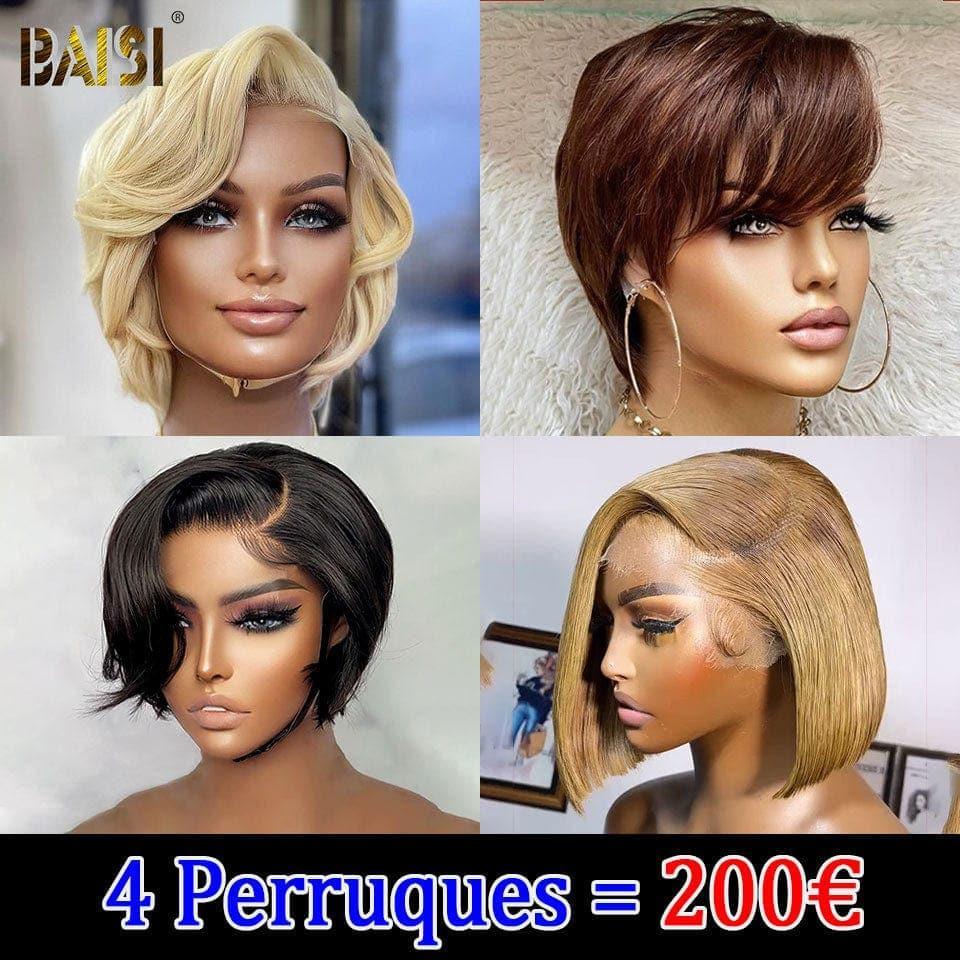BAISI flash sale 4 parrucche in 100% capelli veri umani 200 euro (nessun codice necessario)