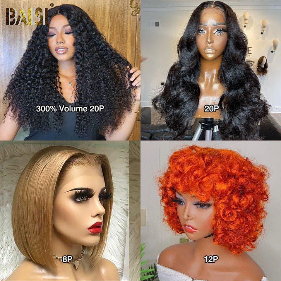BAISI 2 pixie 13X4 lace frontal bouclé wave en couleur Bordeaux et Miel ou Achetez 2 + 2 Gratuite = 408€ Perruque en 100% vrais cheveux humains Code: VIP100