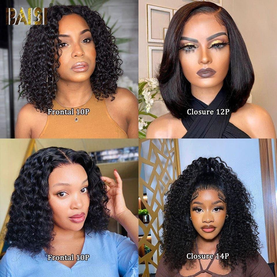 BAISI 4 Perruques bob 409€ Noir ou 4X4 lisse 10 pouces en 100% vrais cheveux humains Code : VIP100