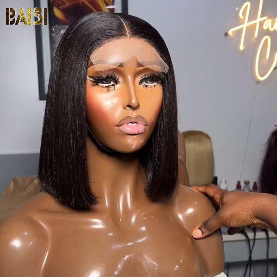 BAISI 4 Perruques bob 409€ Noir ou 4X4 lisse 10 pouces en 100% vrais cheveux humains Code : VIP100