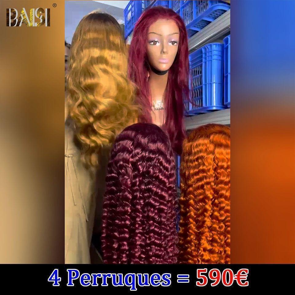 BAISI HAIR FR Lotto Di 4 Parrucche Ondulate Colorate 510€ In 100% Capelli Umani (Nessun Codice Necessario)
